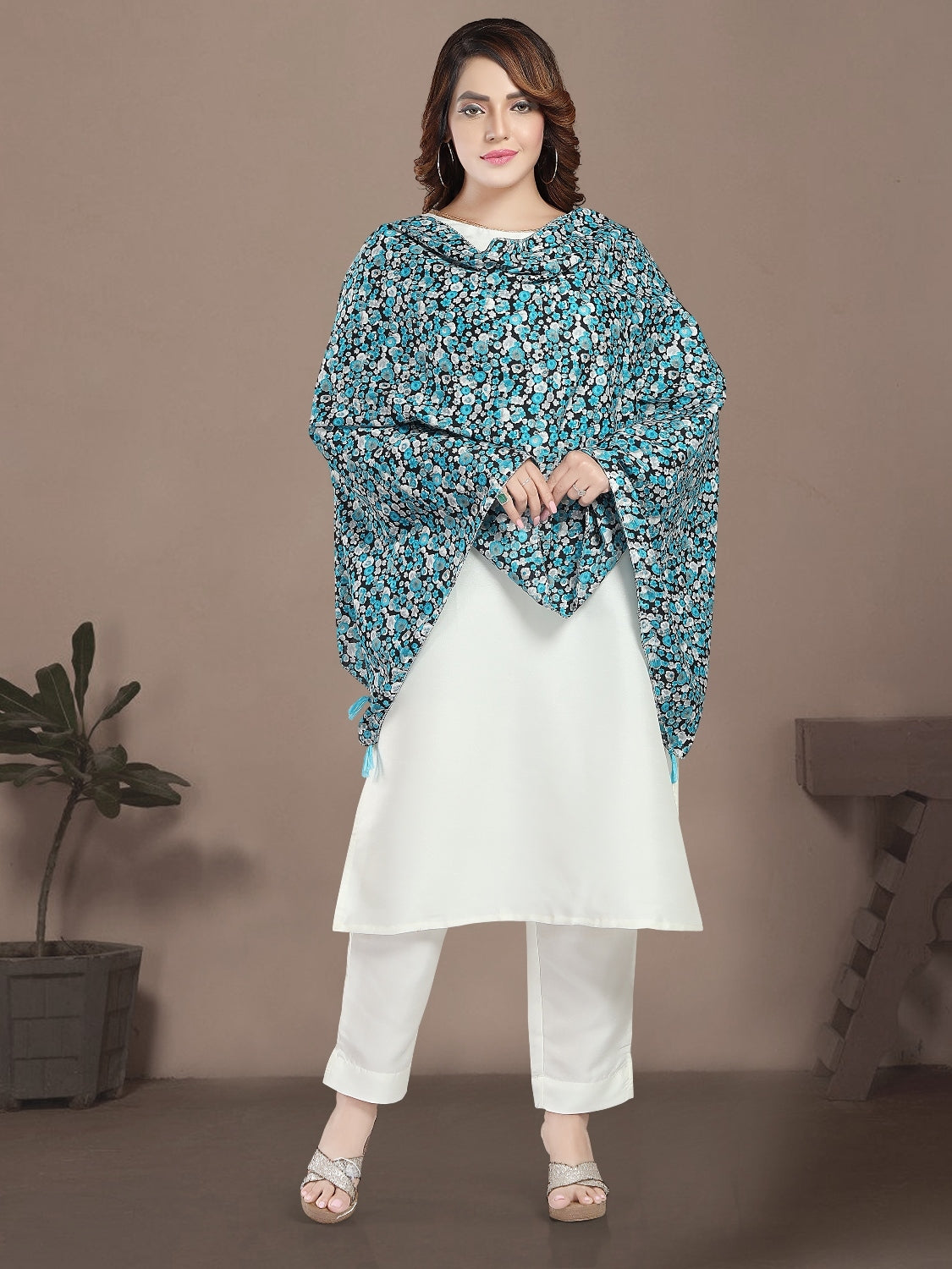 Fabme Women's Big Size Georgette MultiPurpose, Stole