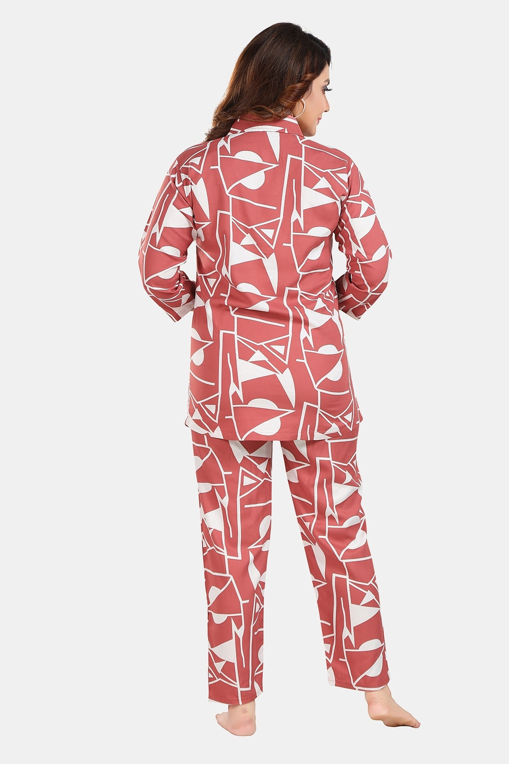 Fabme Women's Pink bohemian Rayon EveryDay Co-Ord Set