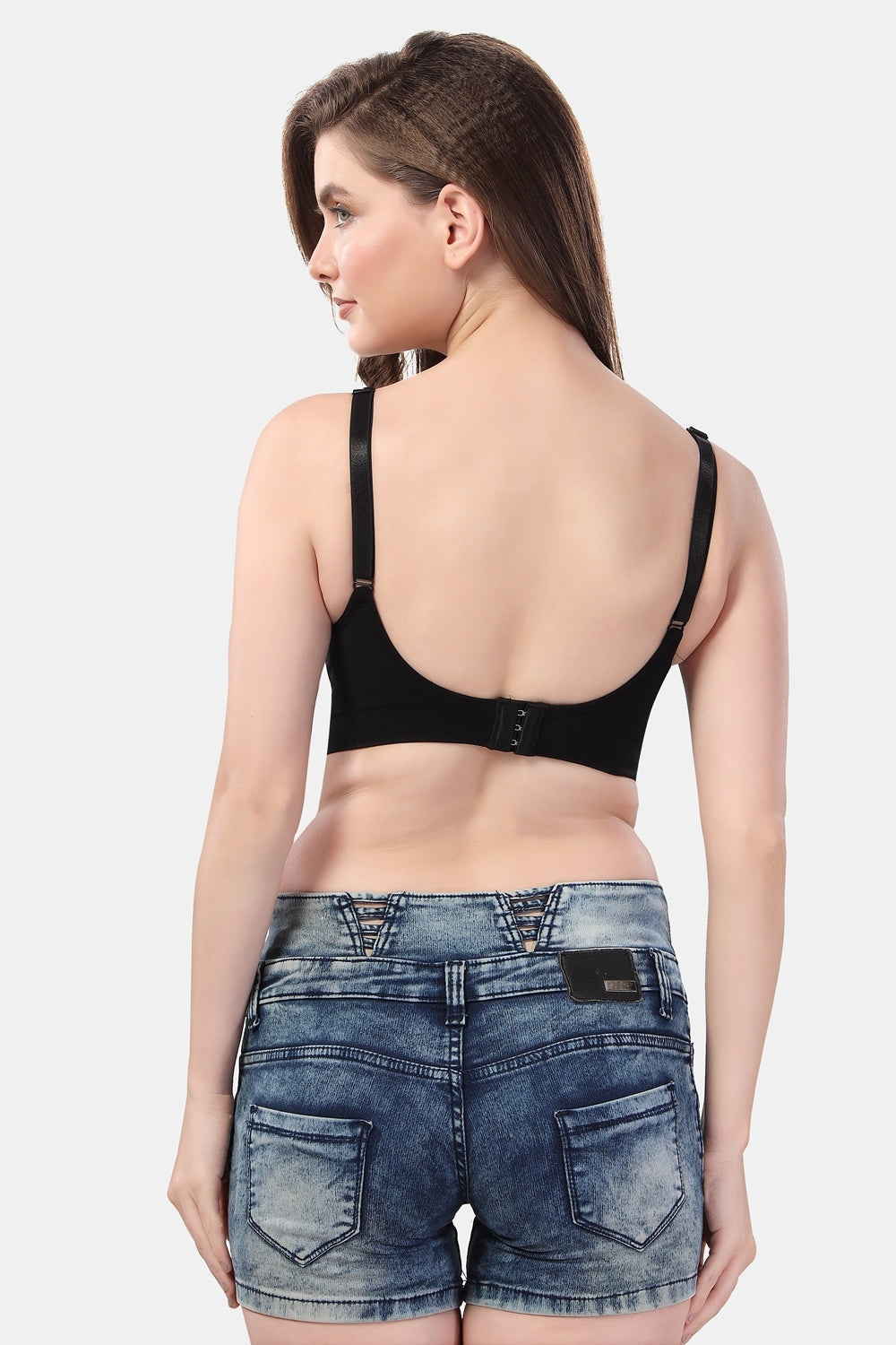 Fabme Women's Black Nursing Removable Pads Non Wired Bra