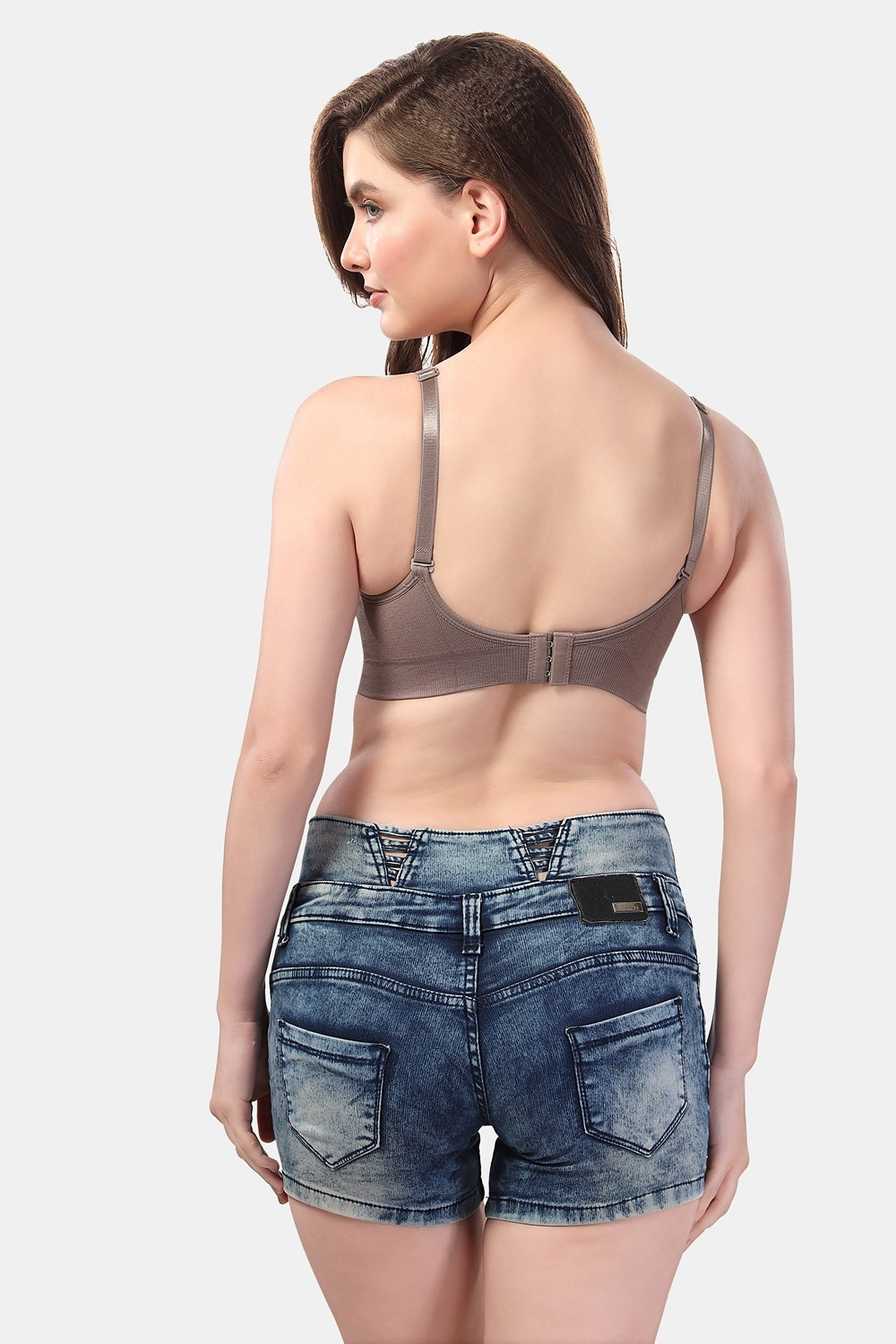 Fabme Women's Chocolate Nursing Removable Pads Non Wired Bra
