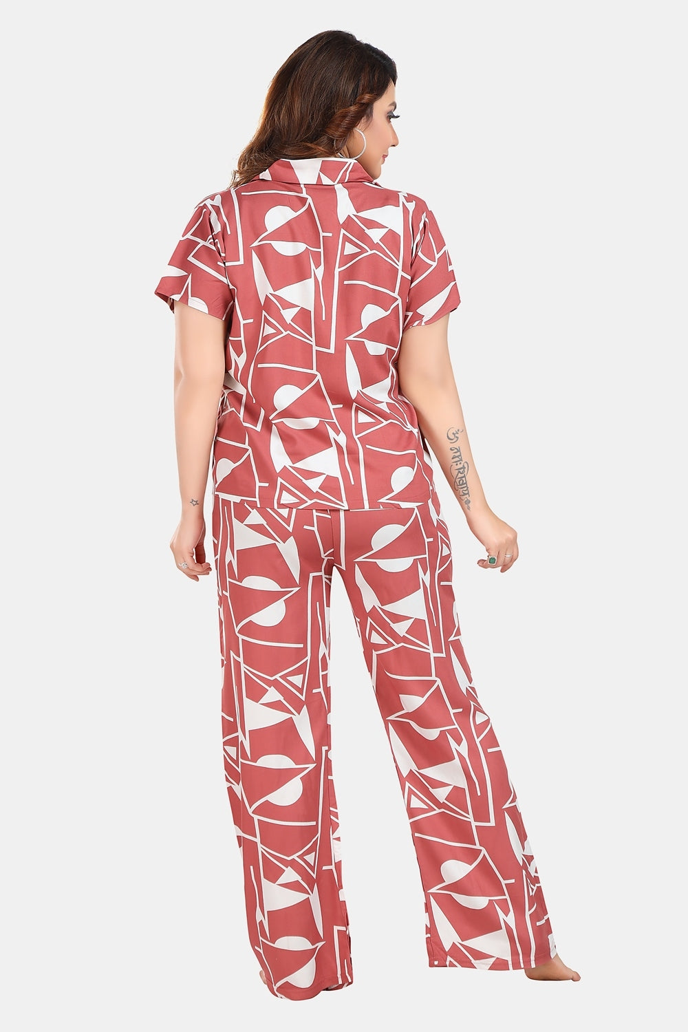 Fabme Women's Pink bohemian Rayon EveryDay Co-Ord Set