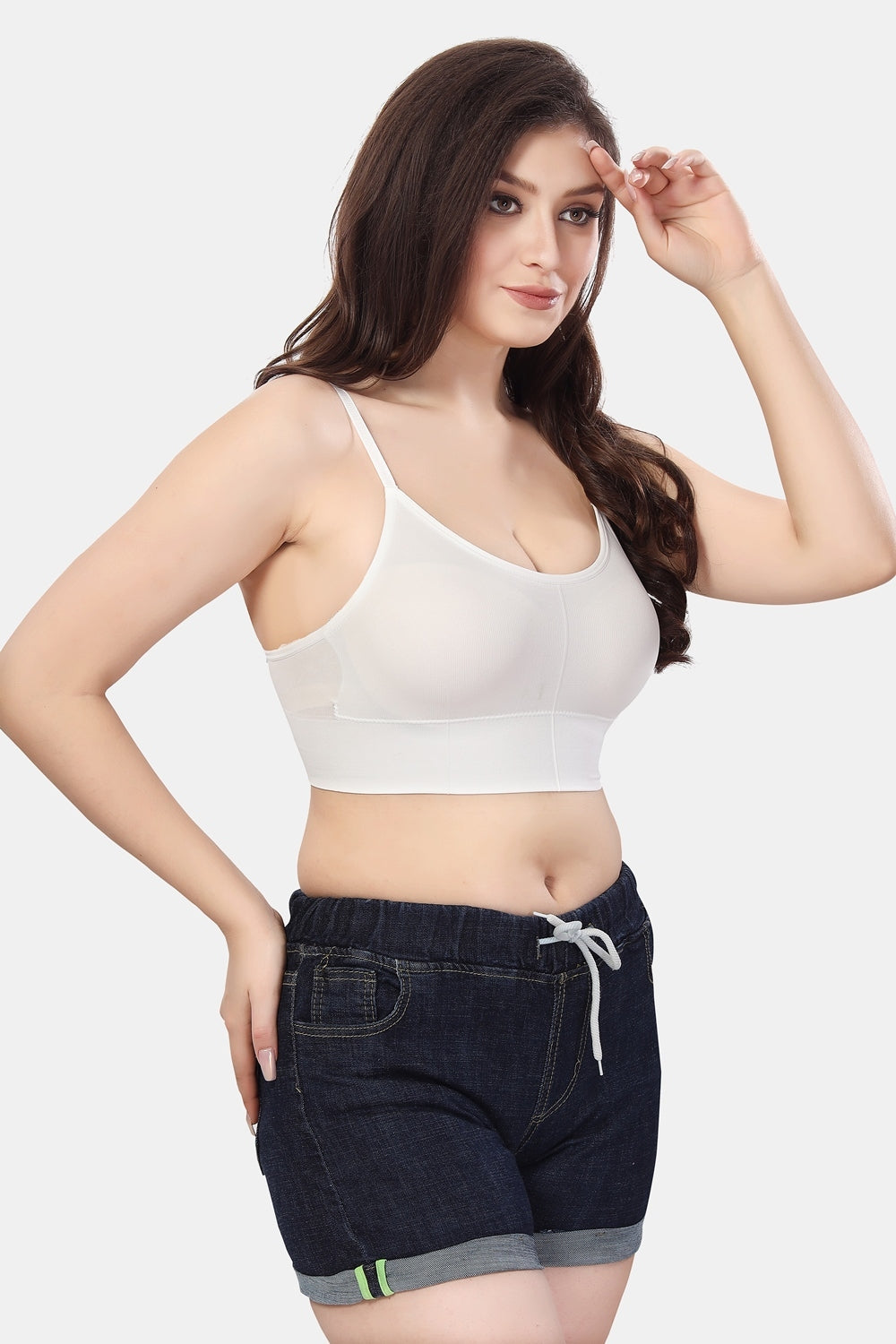 Fabme Women's White Low Back Non-Padded Non Wired Bra