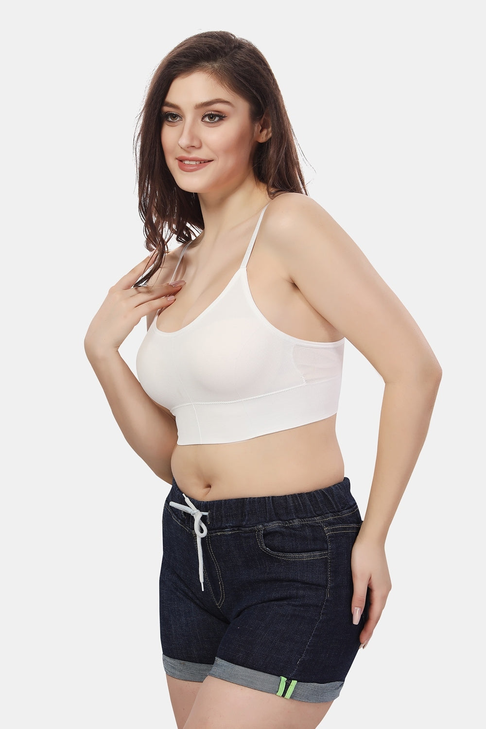Fabme Women's White Low Back Non-Padded Non Wired Bra