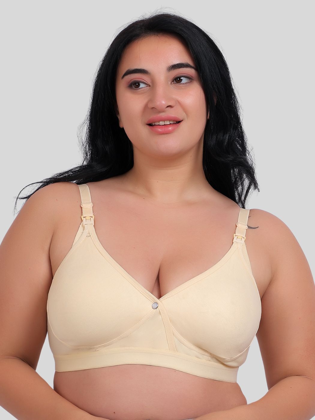 Fabme Women's Skin Seamless Cotton Nursing Bra