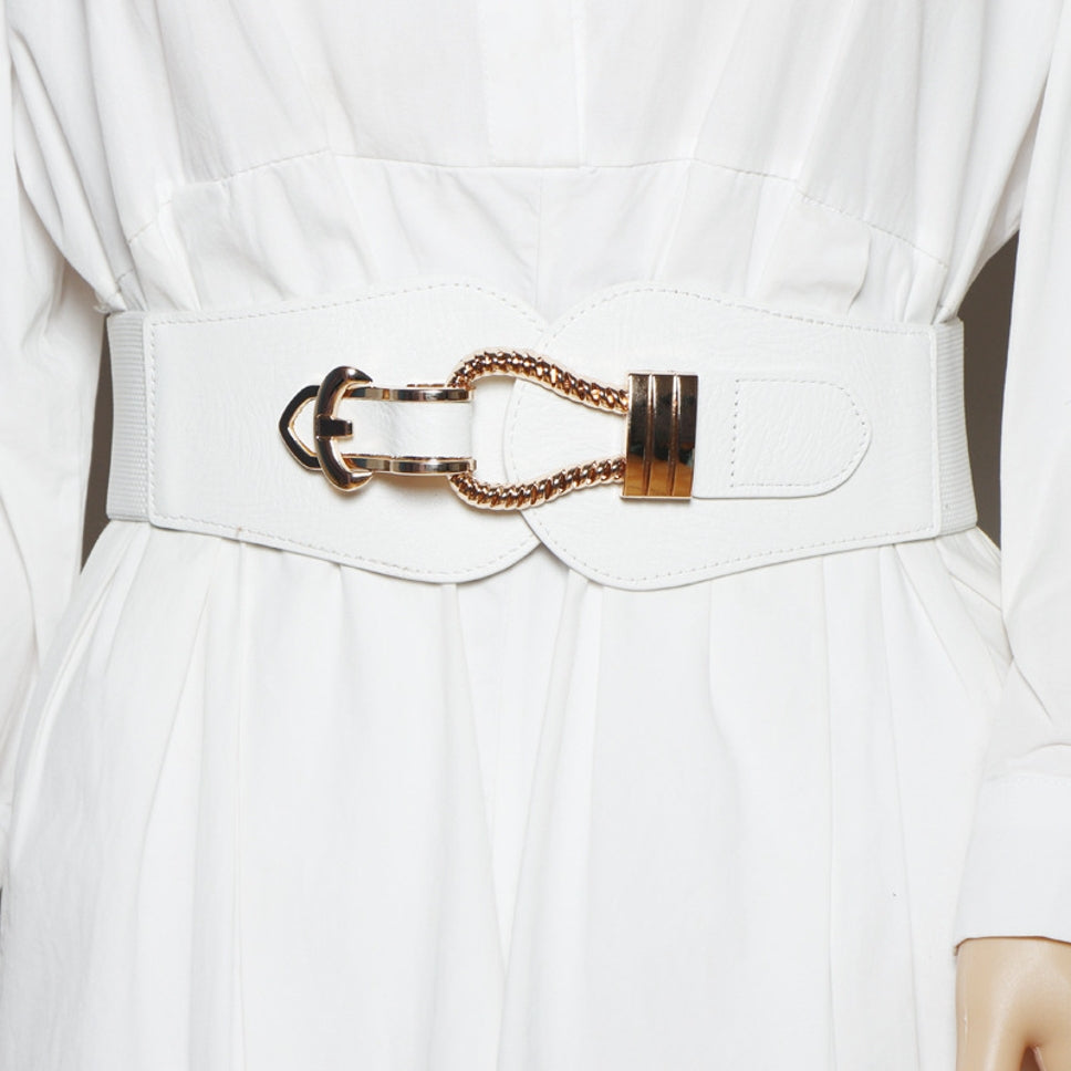 Fabme Women White Corset Belt Belt