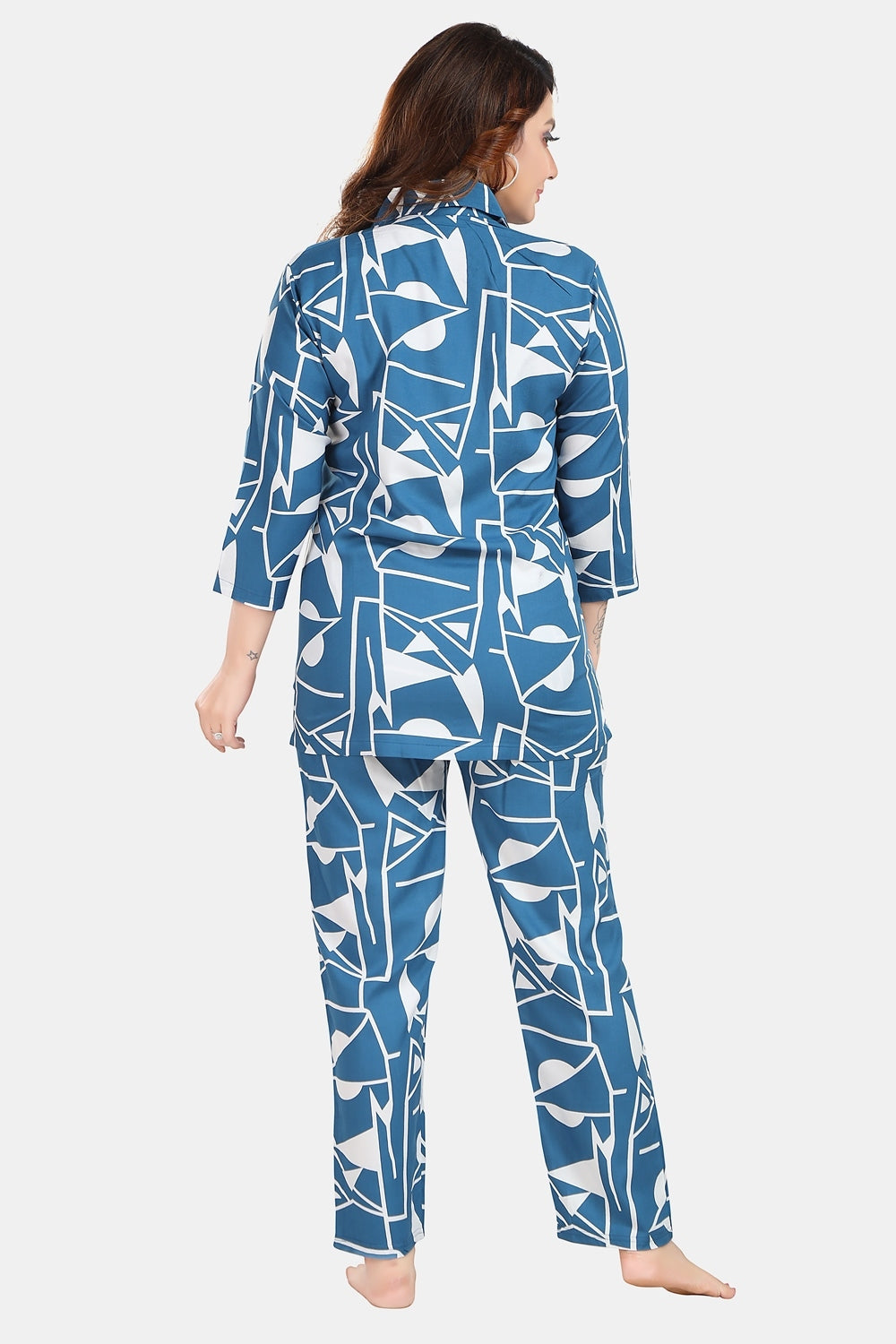 Fabme Women's Blue bohemian Rayon EveryDay Co-Ord Set