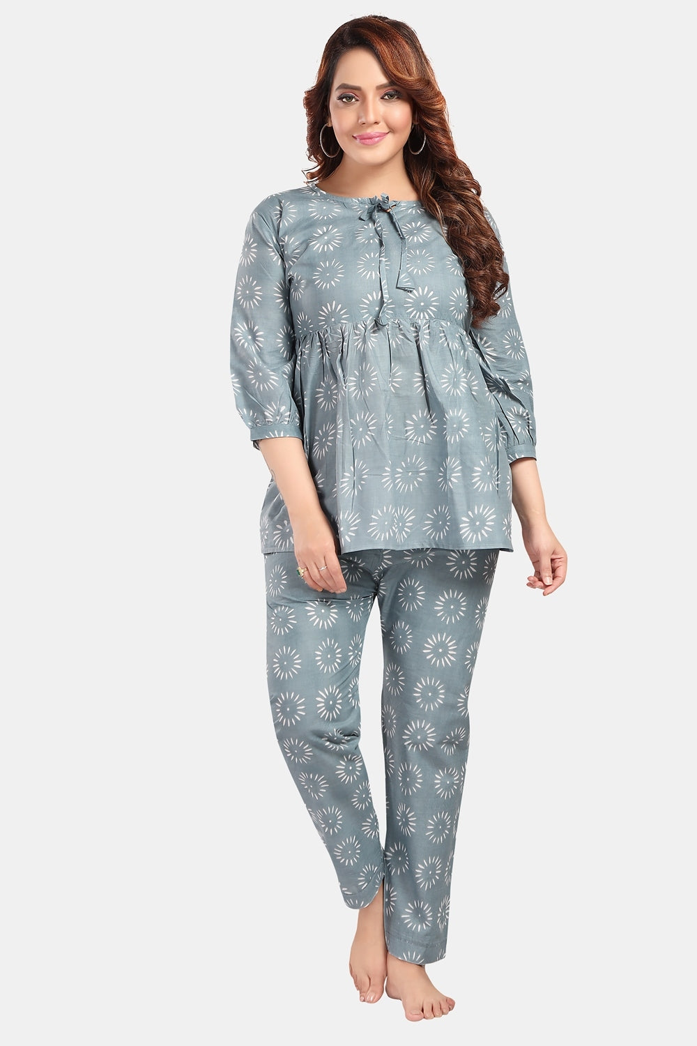 Fabme Women's grey Pre and Post Pregnancy Cotton EveryDay Co-Ord Set