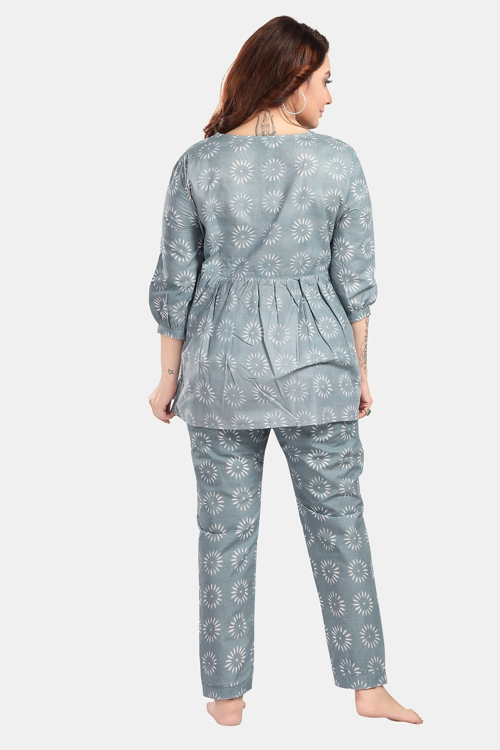 Fabme Women's grey Pre and Post Pregnancy Cotton EveryDay Co-Ord Set