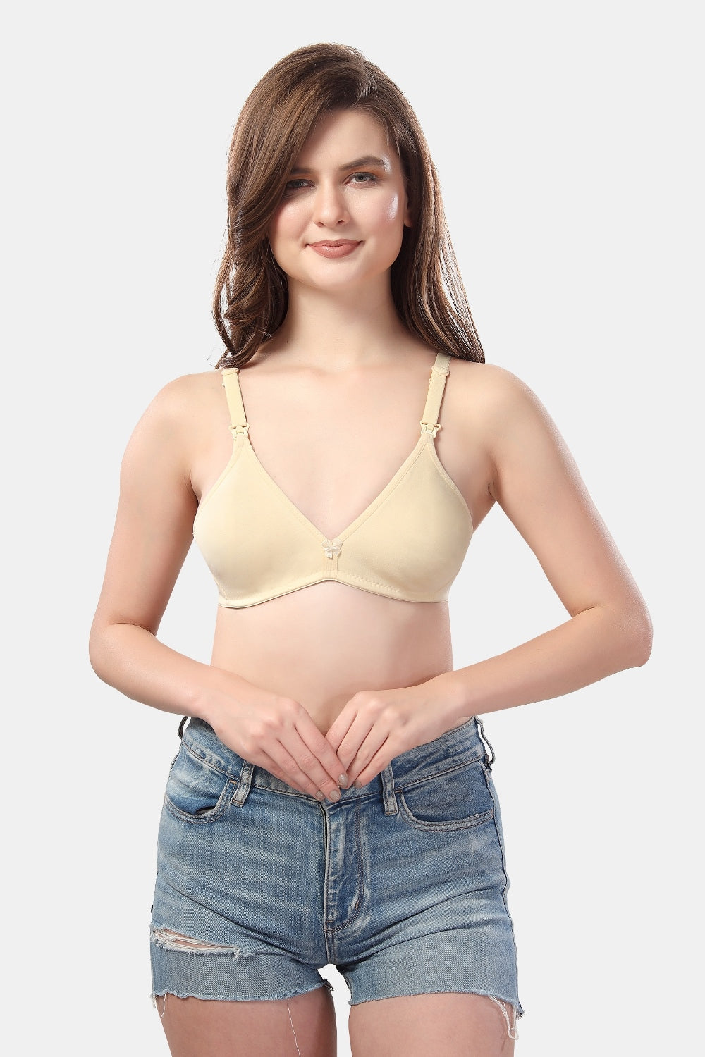 Fabme Women's Skin Seamless Non-Padded  Non Wired Nursing Bra
