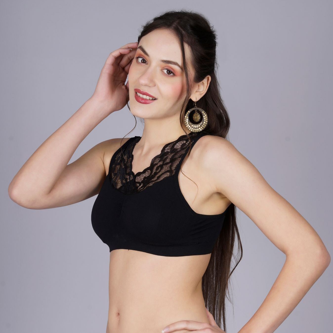 Fabme Women's Black Padded  Full Coverace  Bra
