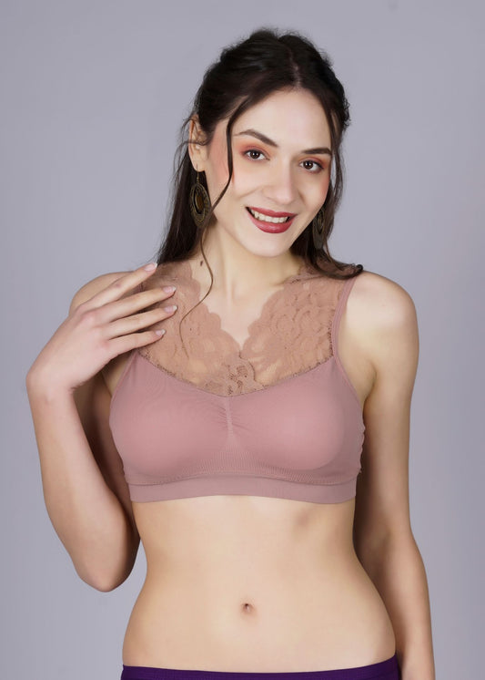 Fabme Women's Brown Padded  Full Coverace  Bra