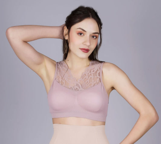 Fabme Women's Light Chocolate Padded  Full Coverace  Bra