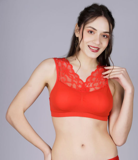 Fabme Women's Red Padded  Full Coverace  Bra