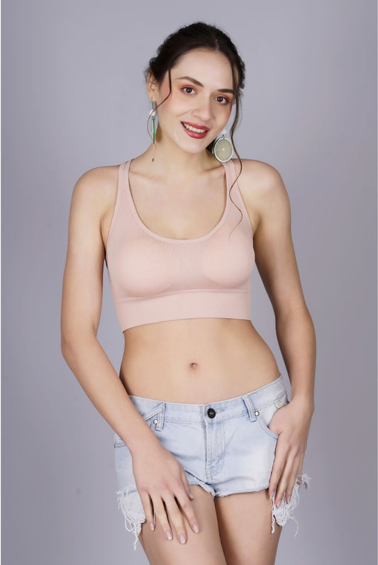 Fabme Women's Pink Padded  Sporta Bra  Bra