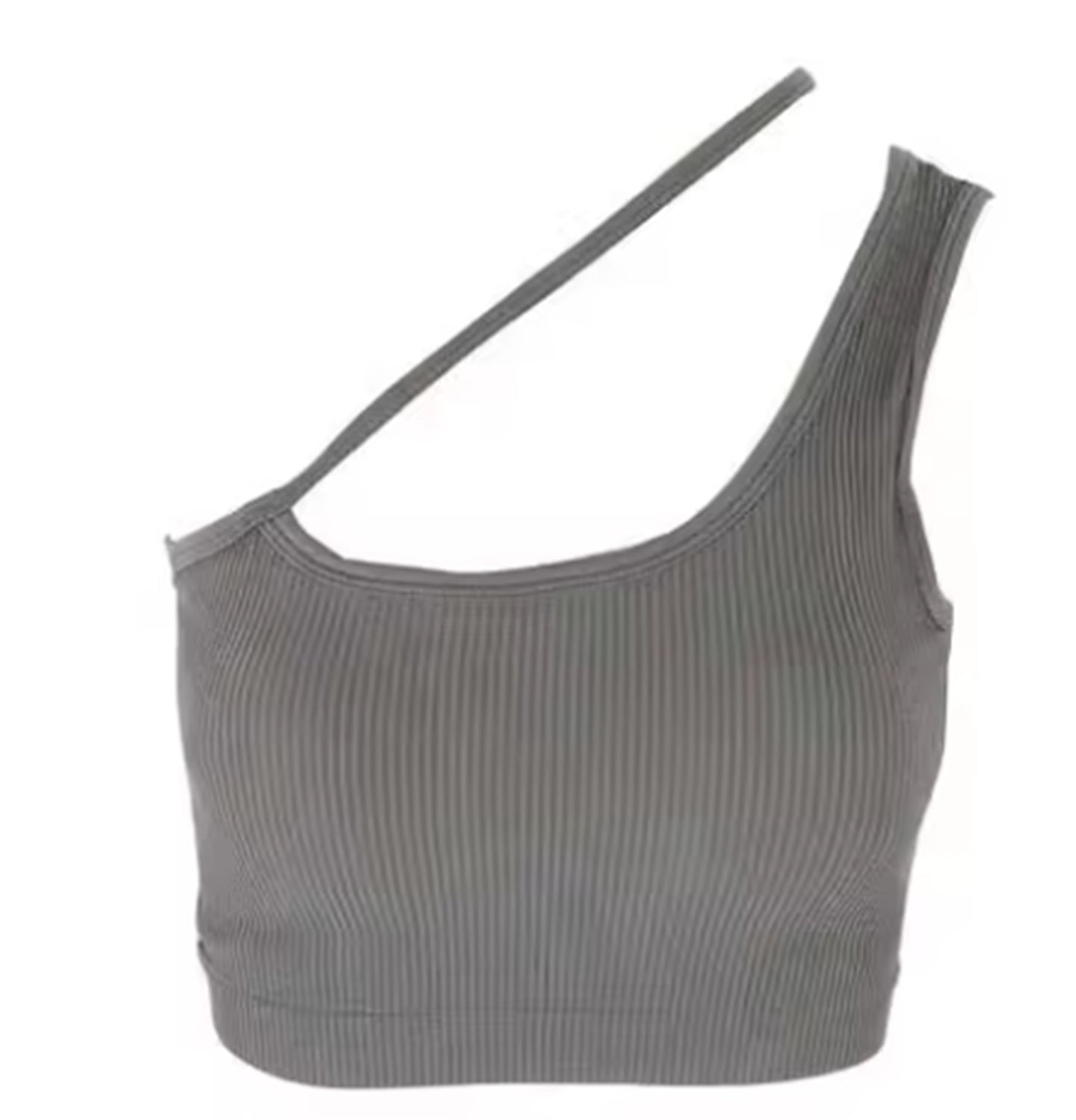 Fabme Women's Grey One Shoulder Padded  Bra