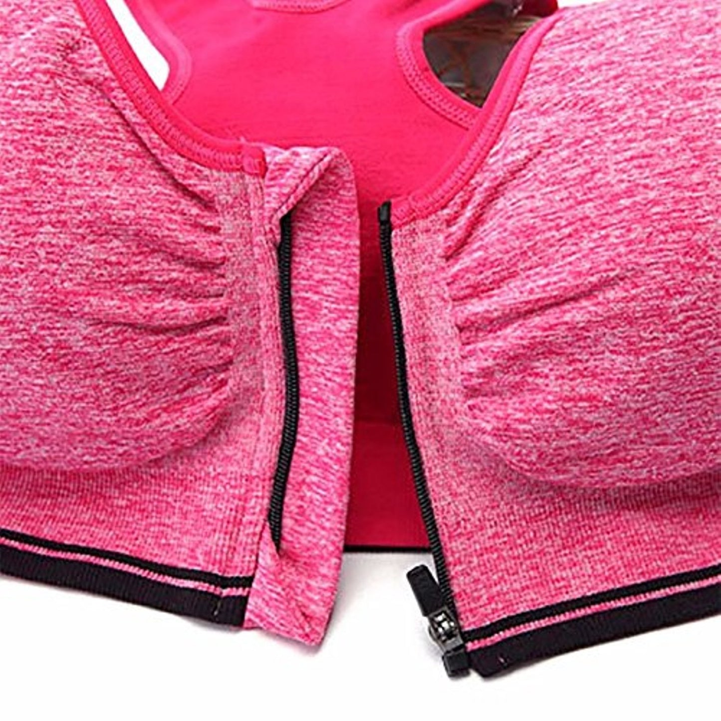 Fabme Women's Pink Sports , Front Open, Padded Non-Wired  Bra