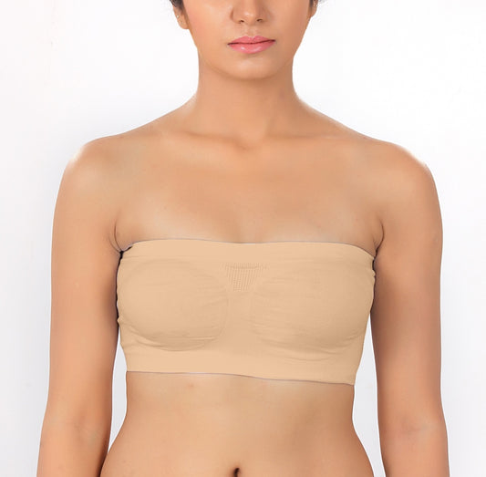 Fabme Women's Skin Strapless , , Non-Padded Non-Wired  Bra