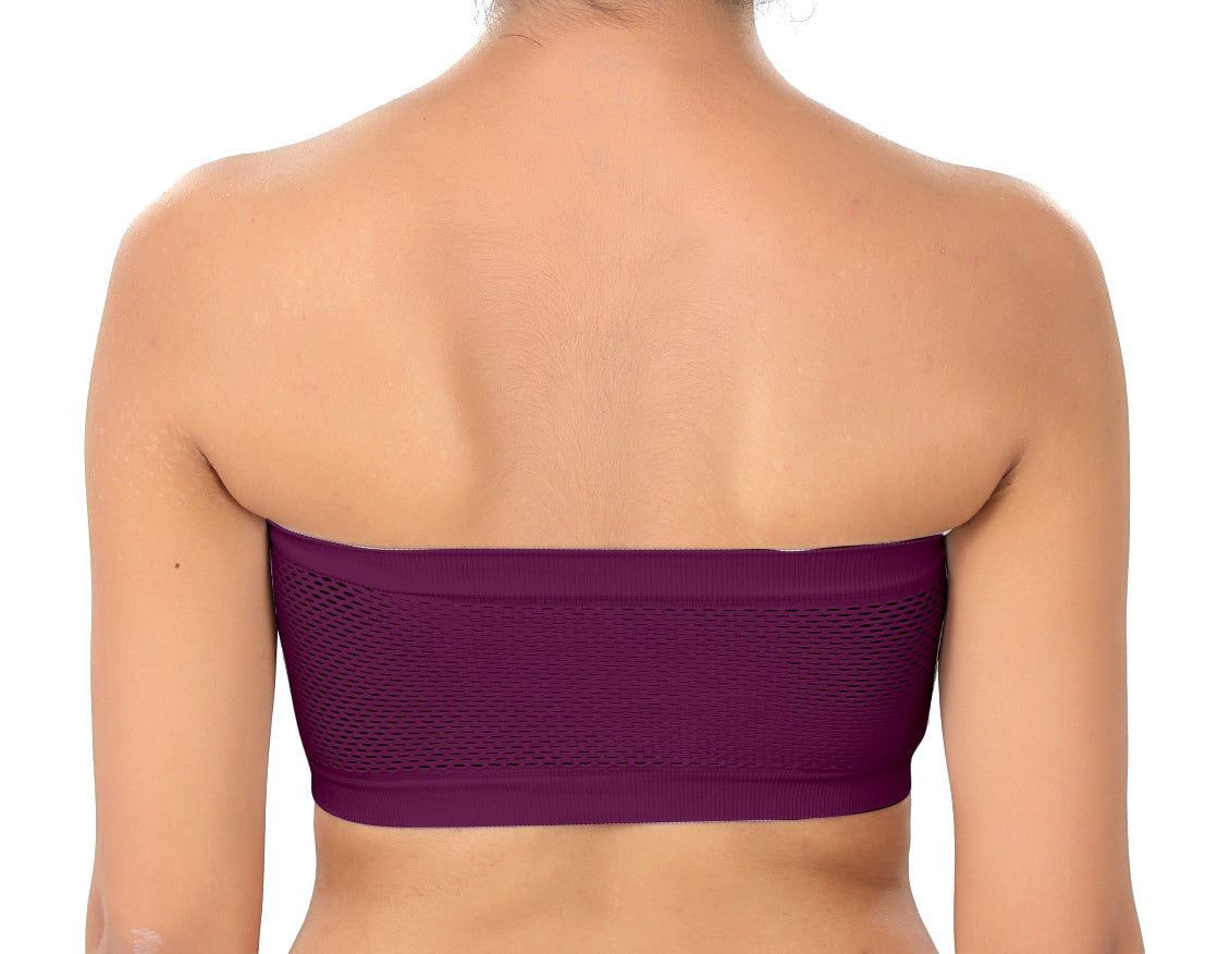 Fabme Women's Purple Strapless , , Non-Padded Non-Wired  Bra