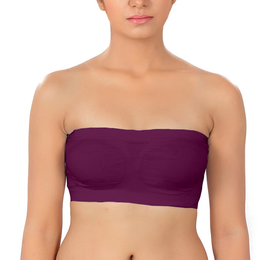 Fabme Women's Purple Strapless , , Non-Padded Non-Wired  Bra