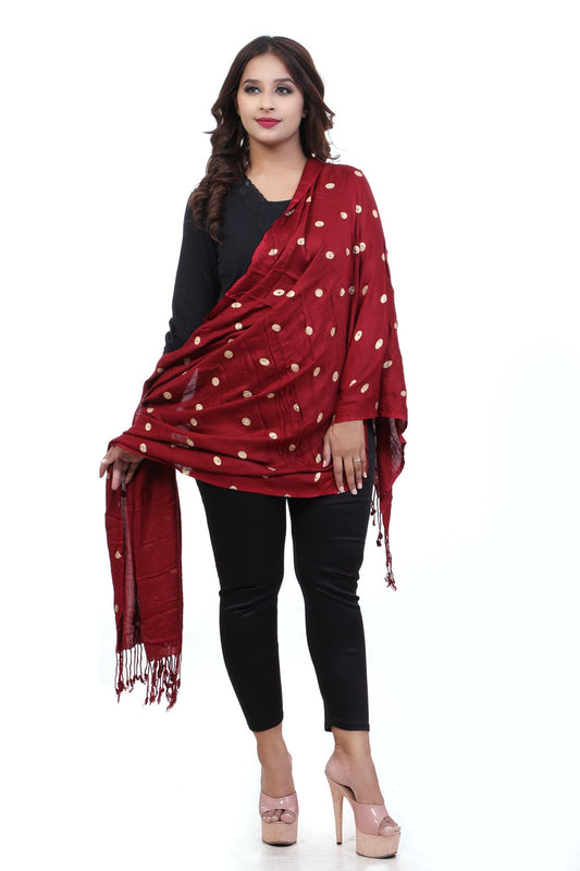 Fabme Women's Full Size, Soft Rayon, Golden Pearl Work, Dupatta