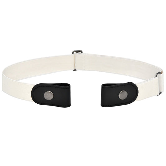 Fabme Unisex White  No Buckle Belt