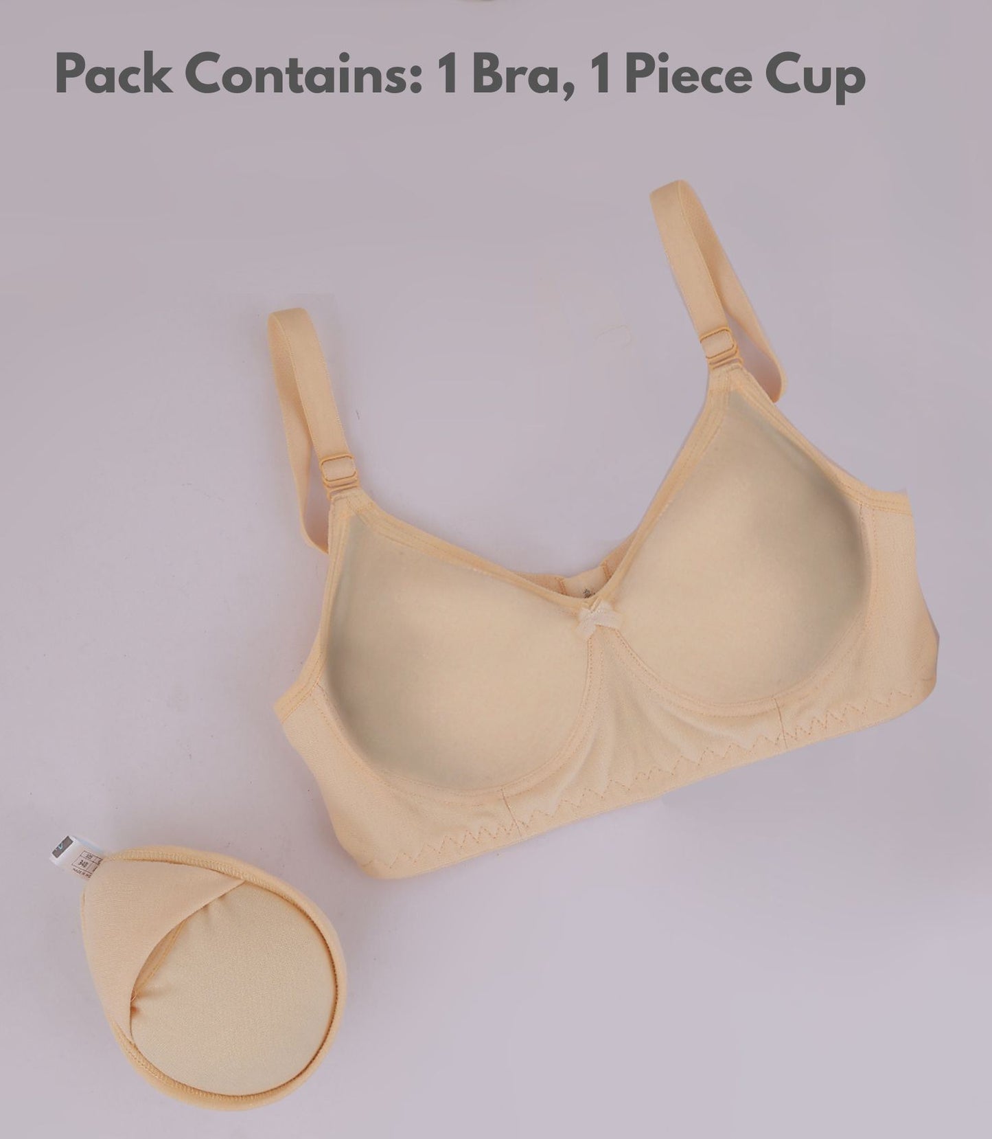 Fabme Mastectomy Cancer Pocket Bra with One Micro Fiber Filled Adjustable Pad | Cotton Bra  - Skin