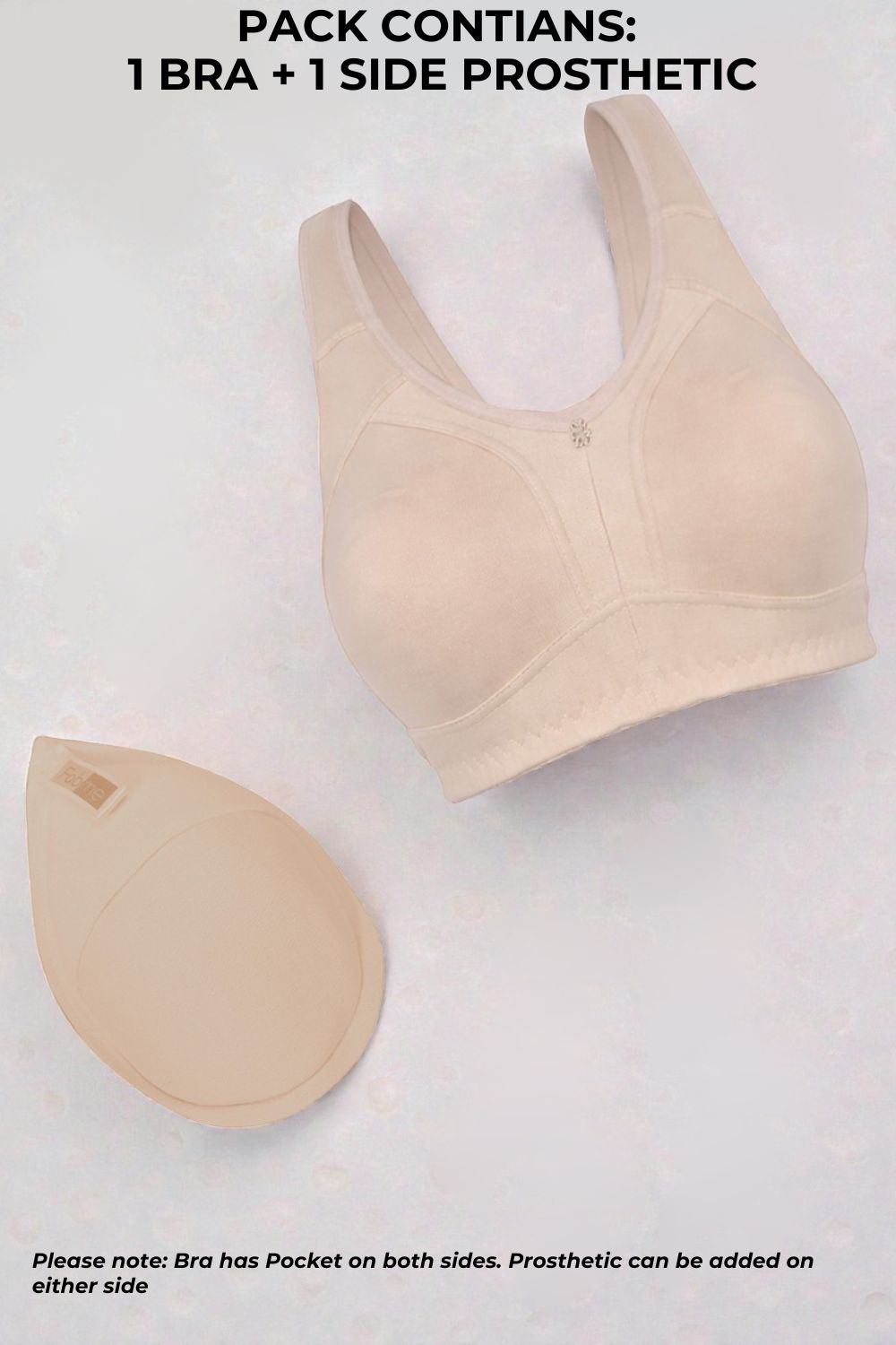 Fabme Mastectomy Cancer Pocket Bra with One Micro Fiber Filled Adjustable Pad, Full Coverage Bra || Truly Full Coverage