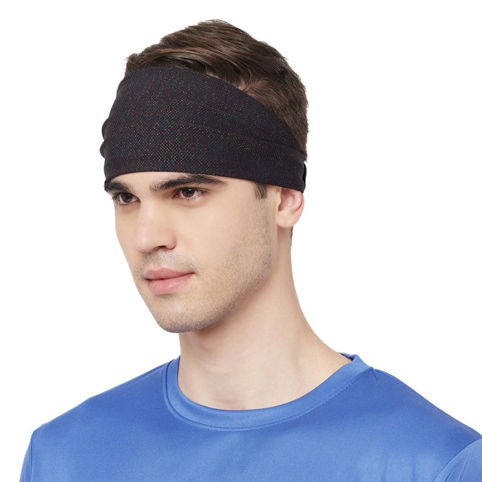 Fabme Unisex Black Headband for Yoga, Gym, Sports, Dance, zumba