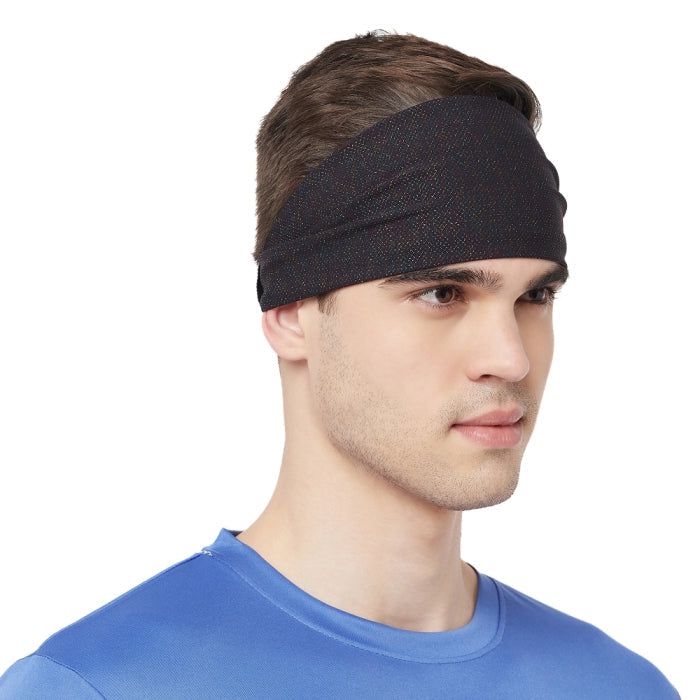 Fabme Unisex Black Headband for Yoga, Gym, Sports, Dance, zumba