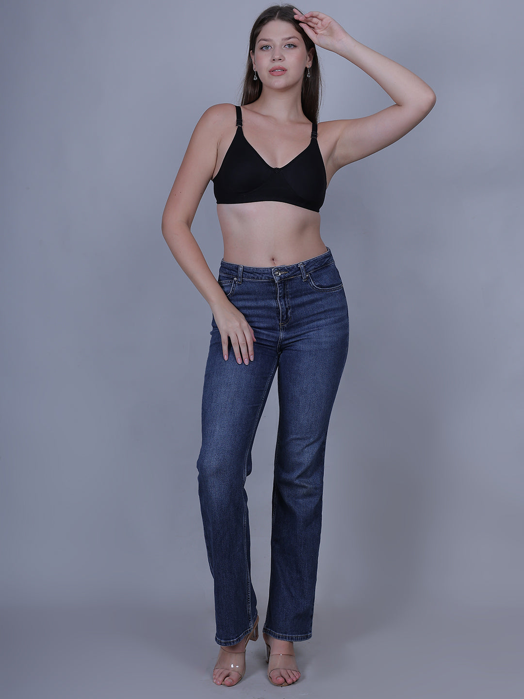 Fabme Mastectomy Cancer Pocket Bra with One Micro Fiber Filled Adjustable Pad | Cotton Bra - Black