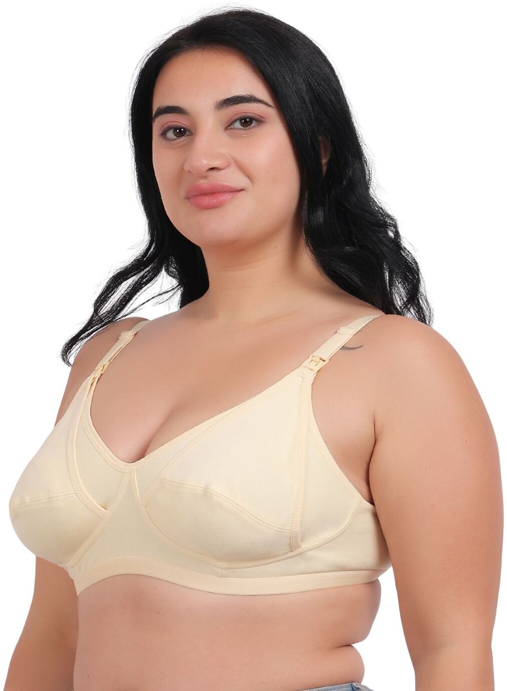 Fabme Women's Skin Seamed Cotton Nursing Bra - Pack of 1
