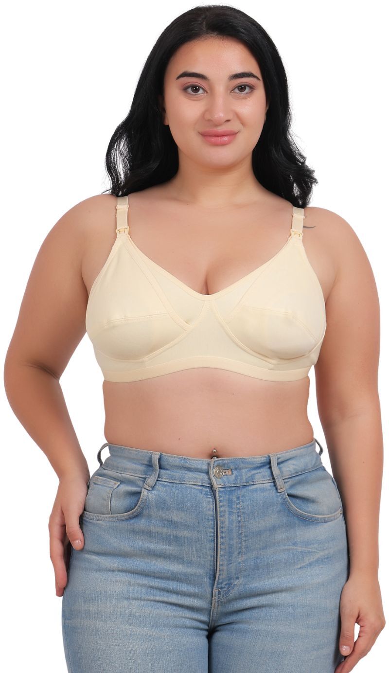 Fabme Women's Skin Seamed Cotton Nursing Bra - Pack of 1