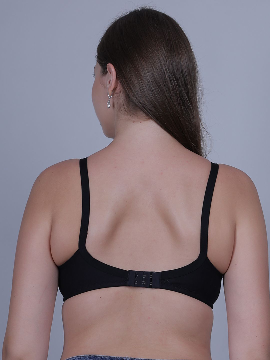Fabme Mastectomy Cancer Pocket Bra with One Micro Fiber Filled Adjustable Pad | Cotton Bra - Black