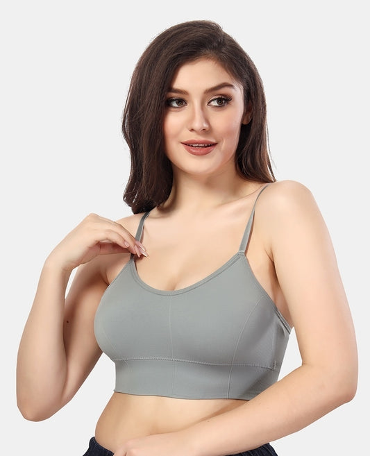 Fabme Women's Grey Low Back Non-Padded Non Wired Bra