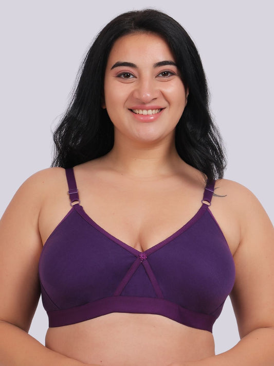 Fabme Women's Seamless Violet Cross-Belt Bra - Pack of 1