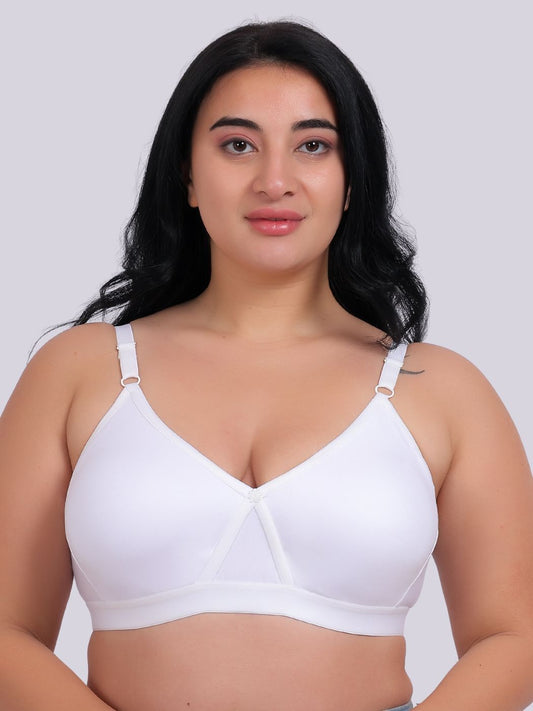 Fabme Women's Seamless White Cross-Belt Bra - Pack of 1