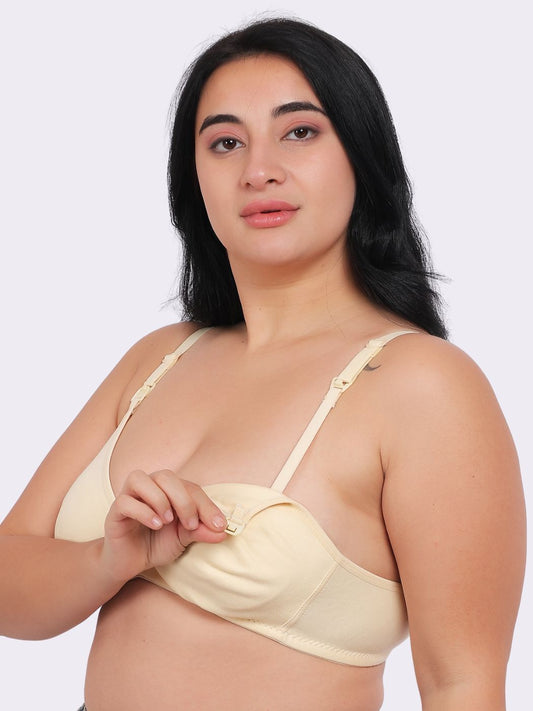 Fabme Women's Skin Seamless Cotton Nursing Bra - Pack of 1