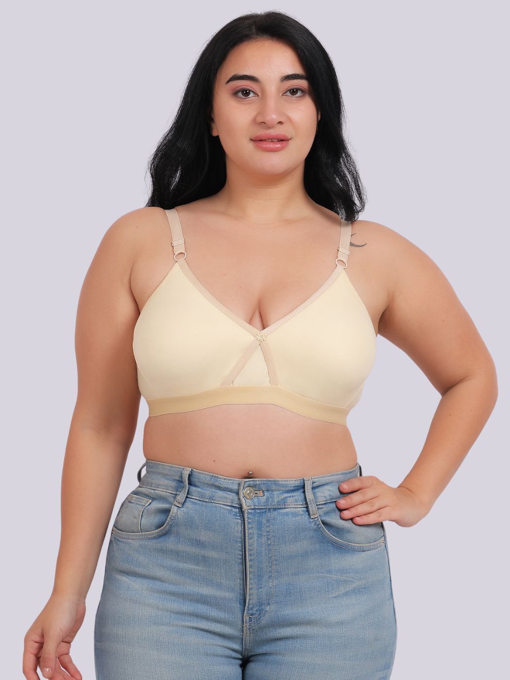 Fabme Women's Seamless Skin Cross-Belt Bra - Pack of 1