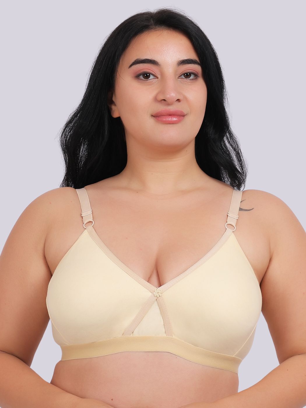 Fabme Women's Seamless Skin Cross-Belt Bra - Pack of 1