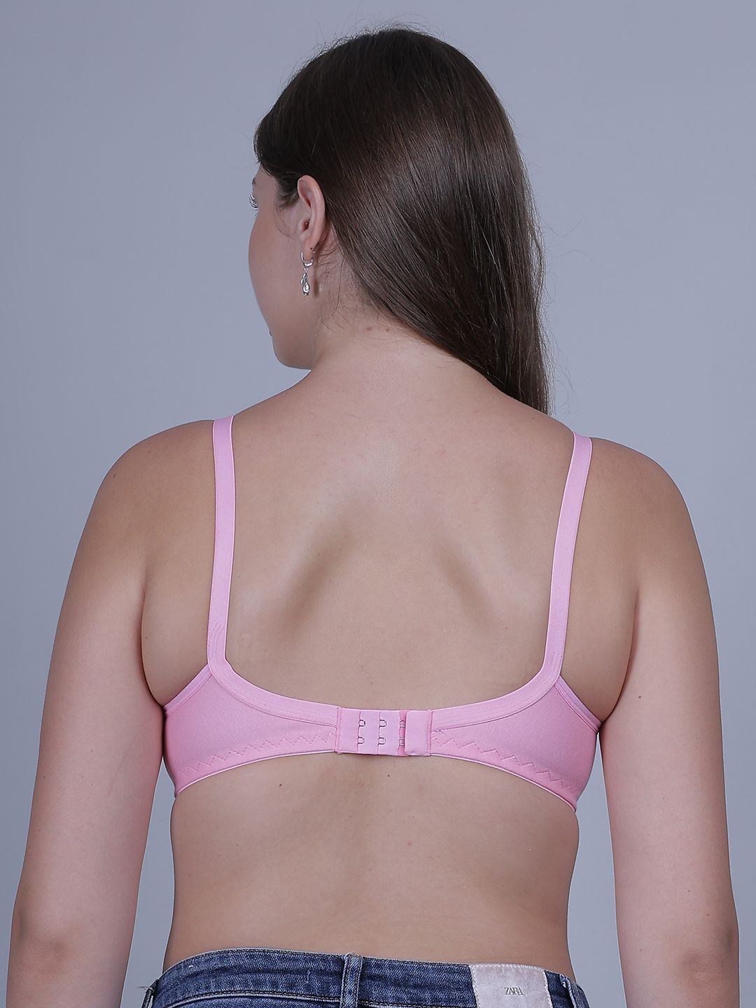 Fabme Mastectomy Cancer Pocket Bra with One Micro Fiber Filled Adjustable Pad | Cotton Bra - Pink