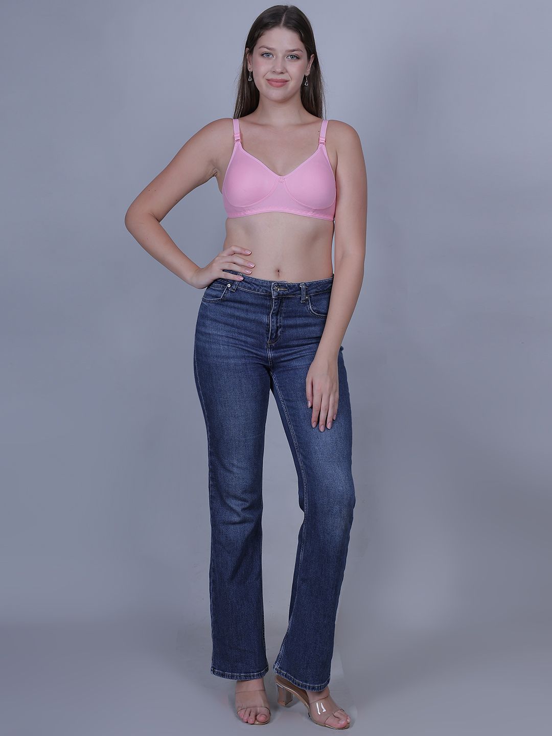 Fabme Mastectomy Cancer Pocket Bra with One Micro Fiber Filled Adjustable Pad | Cotton Bra - Pink