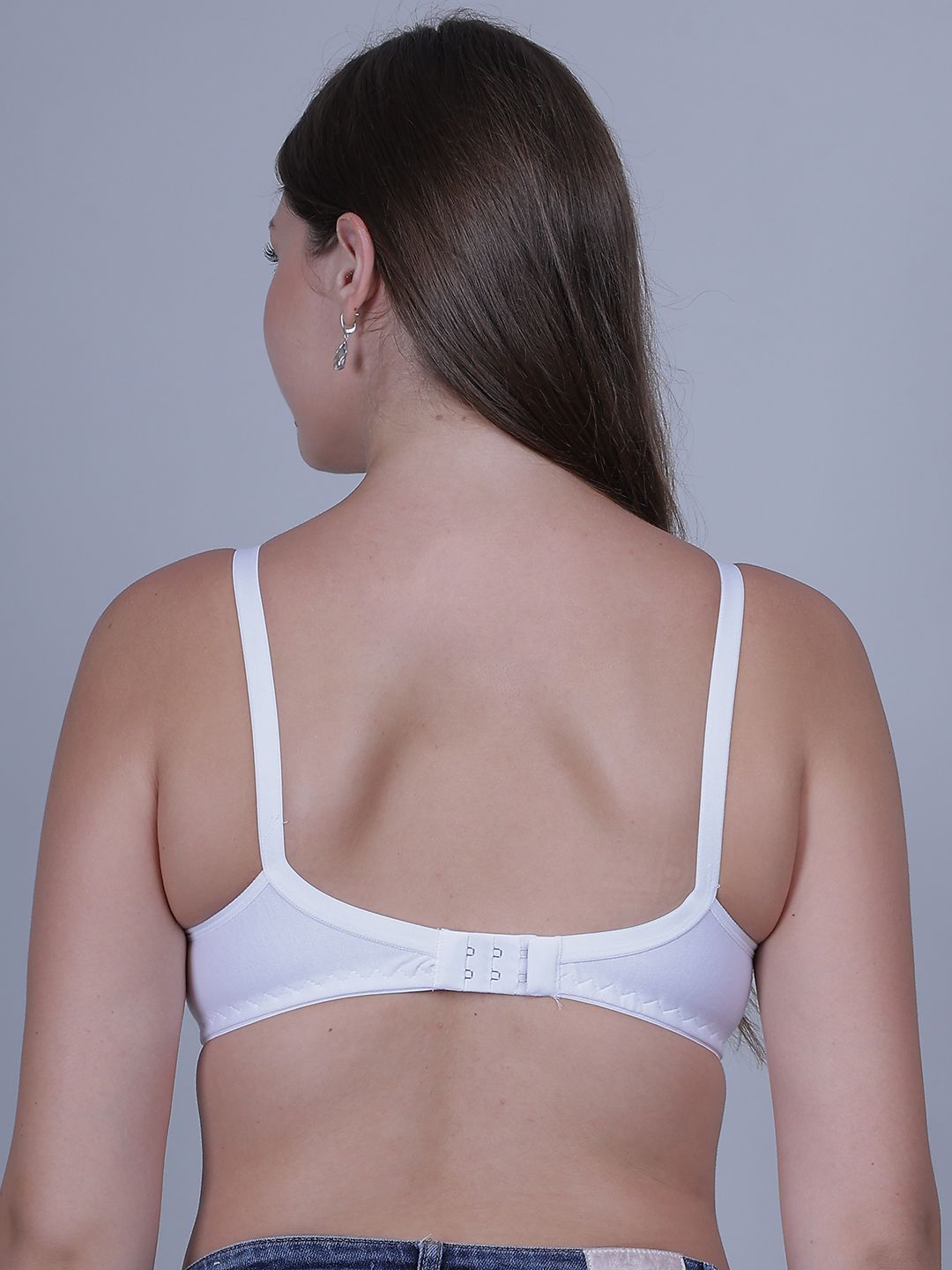 Fabme Mastectomy Cancer Pocket Bra with One Micro Fiber Filled Adjustable Pad | Cotton Bra - White
