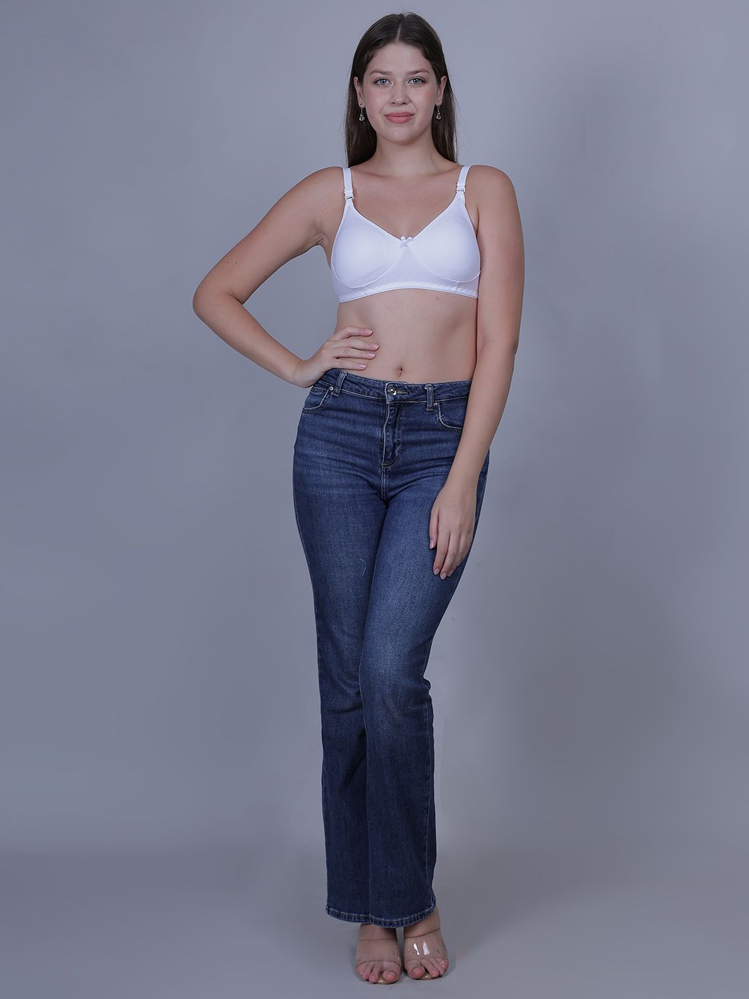 Fabme Mastectomy Cancer Pocket Bra with One Micro Fiber Filled Adjustable Pad | Cotton Bra - White